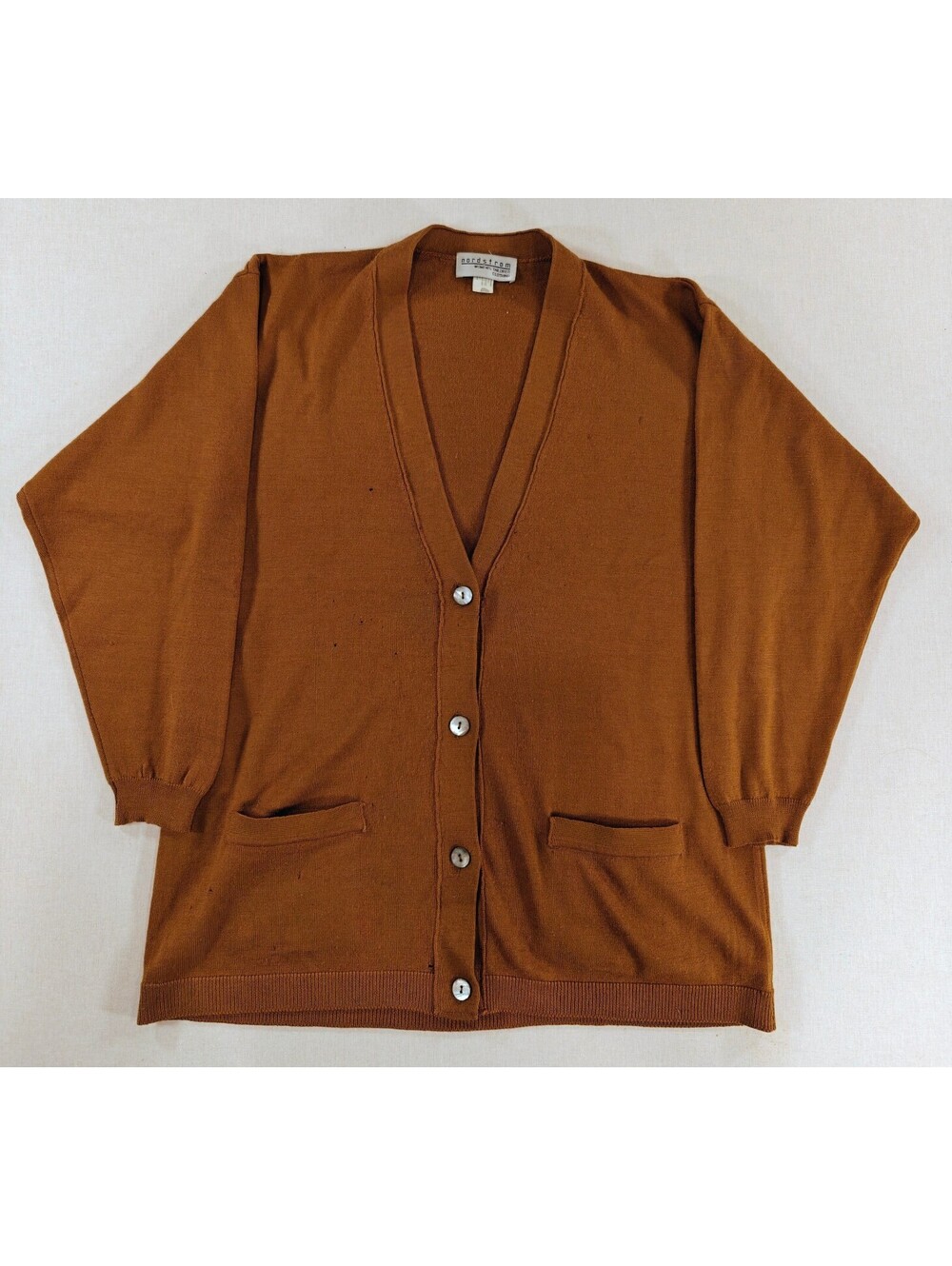 Nordstrom Women's Tailored Clothing Brown Button-Up Cardigan Sweater Size Small